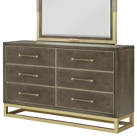 Contemporary Dresser with Felt Lined Top Drawers