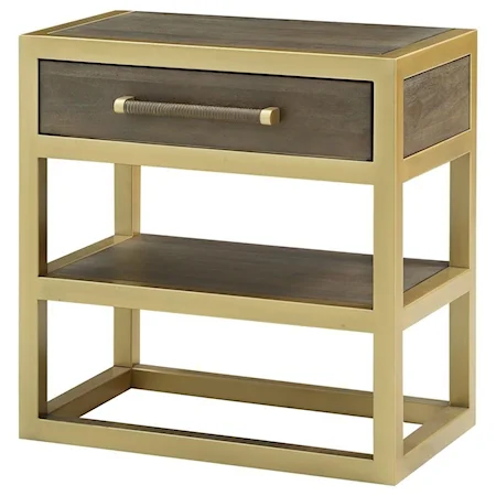 Contemporary Nightstand with Bottom Shelving