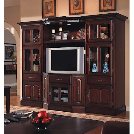 Four Piece Wall Unit With 48 Inch Cart