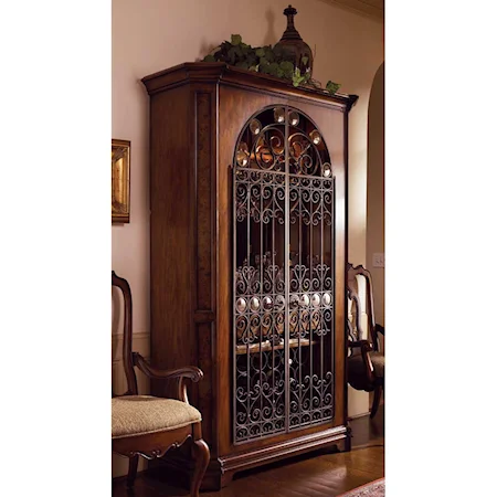 Monterrey Wine Cabinet with Two Decorative Metal Doors