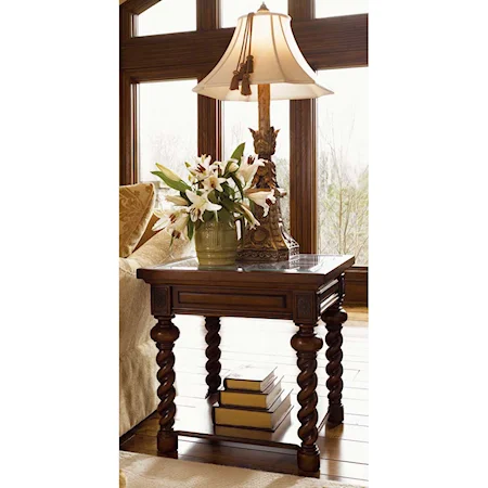 Francisco Square Lamp Table with Beveled Glass top