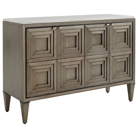 Domaine Hall Chest with Marble Top and Adjustable Shelving