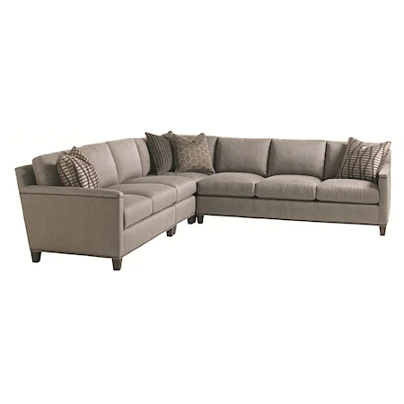 Strada Four Piece Sectional Sofa with Nailhead Trim