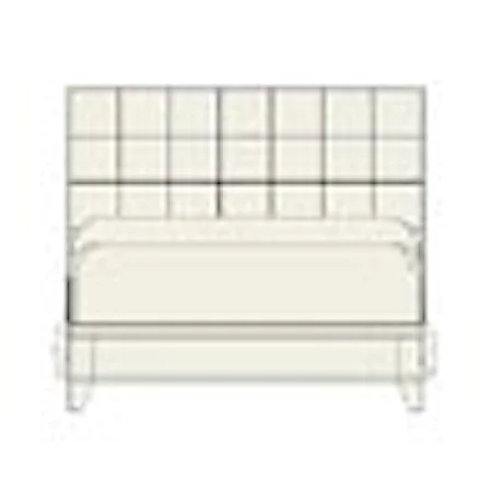 California King-Size Peninsula Upholstered Low Profile Platform Panel Bed