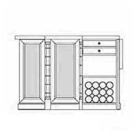 Bar Cabinet with Metal Wine Storage