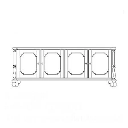 Bar Harbor Entertainment Console with Four Doors