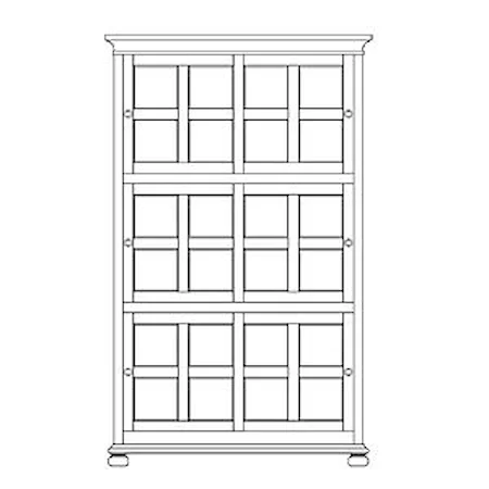 Bayville Bookcase with Six Sliding Glass Doors