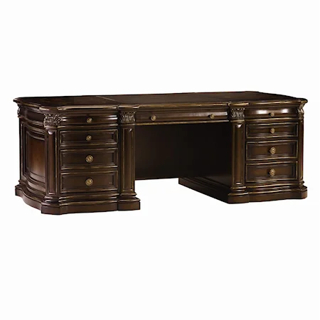 Lorenzo Executive Desk with Leather Work Surface