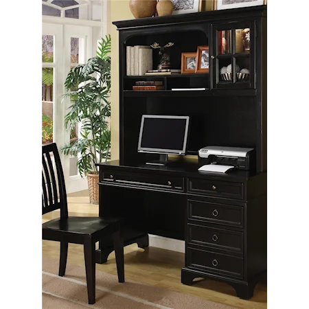 Desk & Hutch w/ Keyboard Tray & File Drawer