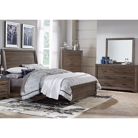King Sleigh Bed, Dresser & Mirror, Chest