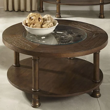 Contemporary Cocktail Table with Clock Insert