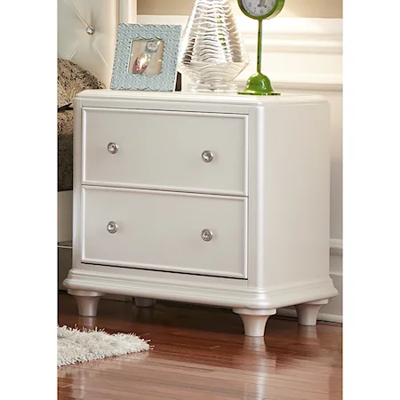 Contemporary Glam 2 Drawer Night Stand