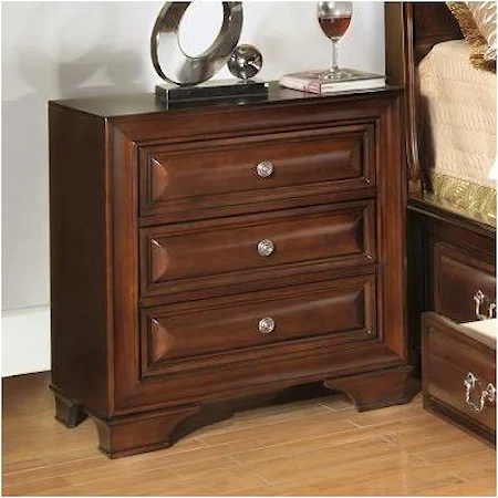 Transitional Nightstand with 3 Drawers