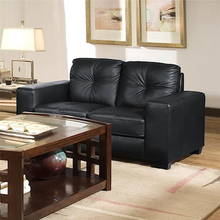 Contemporary Loveseat with Track Arms