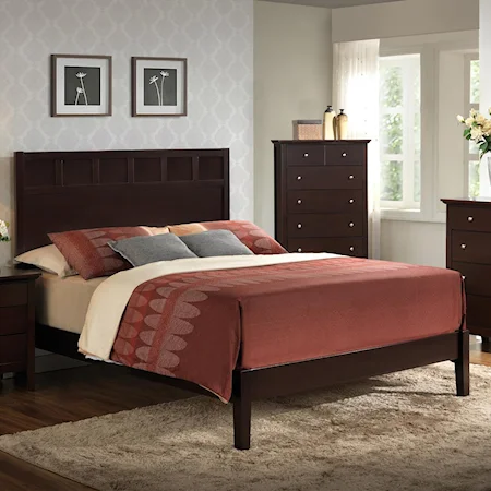 Twin Wood Panel Bed
