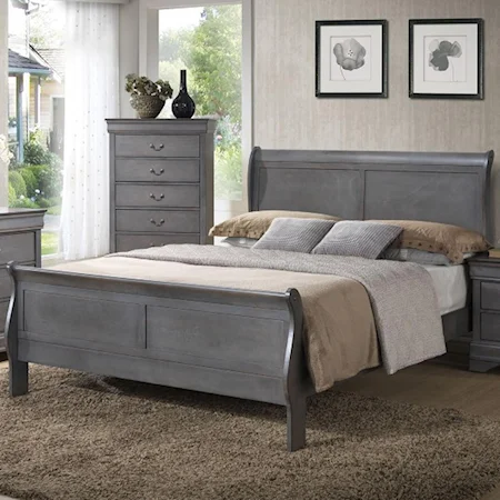 Queen Sleigh Panel Bed