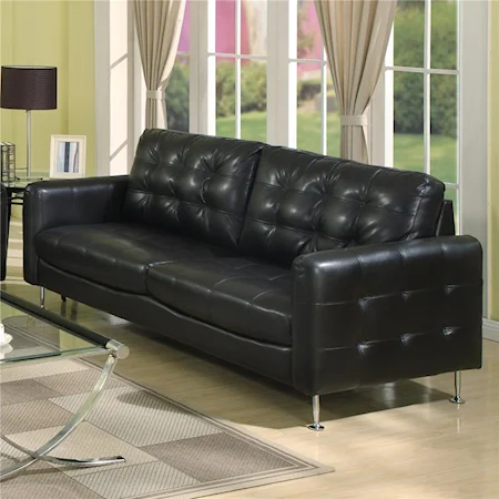 Contemporary Sofa with Metal Legs