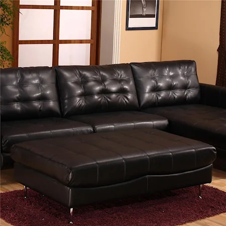 Contemporary Sectional Ottoman with Metal Legs