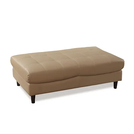 Contemporary Sectional Ottoman with Wood Legs