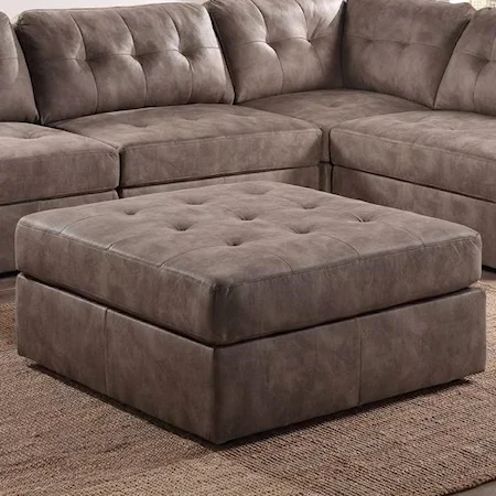 Button-Tufted Cocktail Ottoman