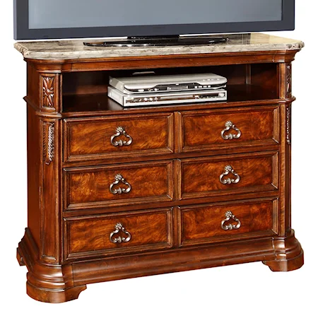 Traditional Six Drawer Media Chest