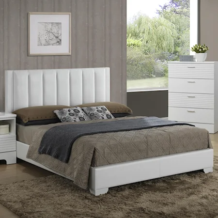 Contemporary Upholstered King Panel Bed