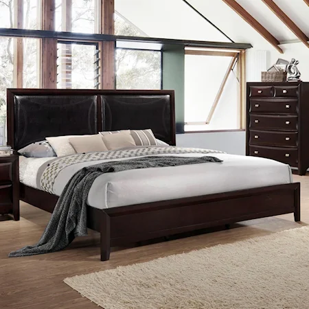 Queen Platform Bed with Upholstered Headboard