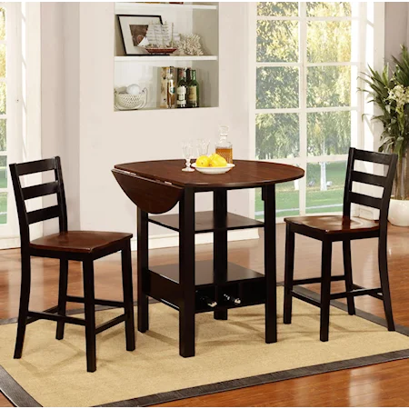 3 Piece Pub Table Set w/ Wine Rack