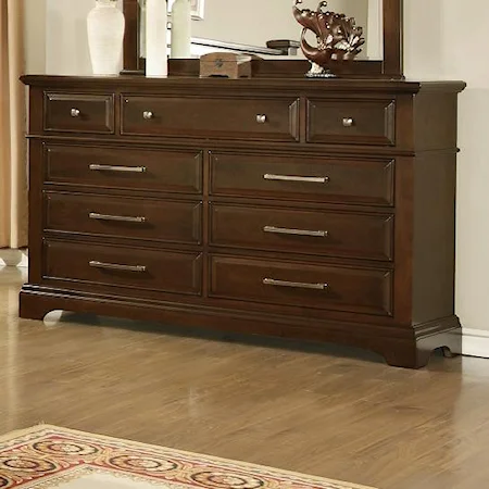 Transitional Dresser with 9 Drawers