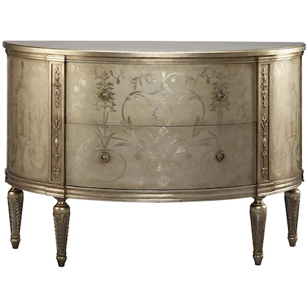 Hand Decorated Melrose Demilune Chest