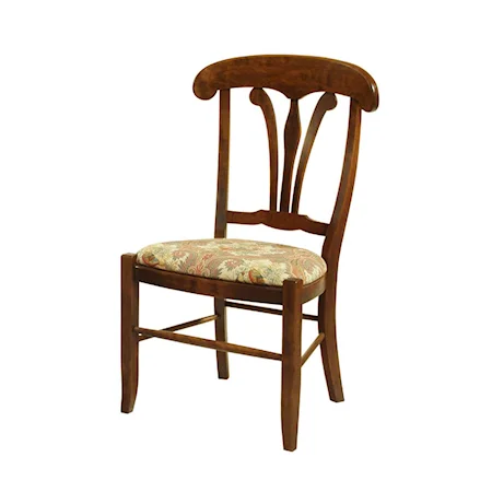 English Manor Side Chair with Upholstered Seat