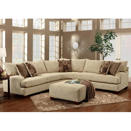 Corner Constructed Sectional Sofa in Casual Living Room Style