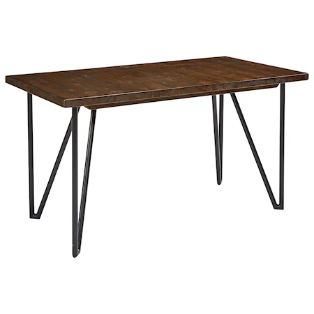 Hairpin Desk with Planked Wood Top