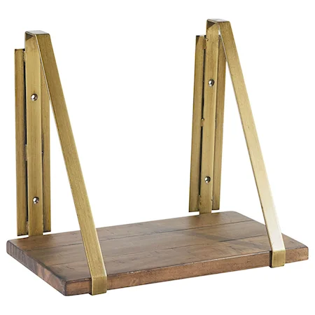 Small Double Bracket Wood Shelf