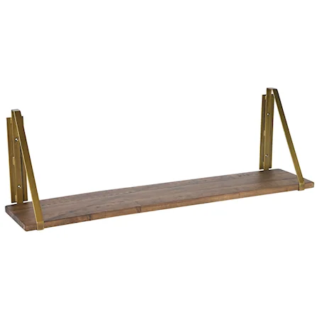 Large Double Bracket Wood Shelf