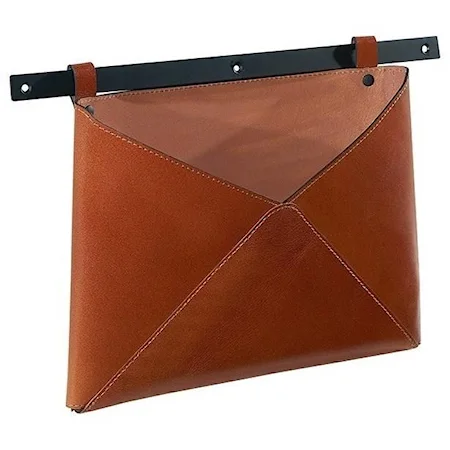 Lola Leather Wall Pocket with Metal Rod