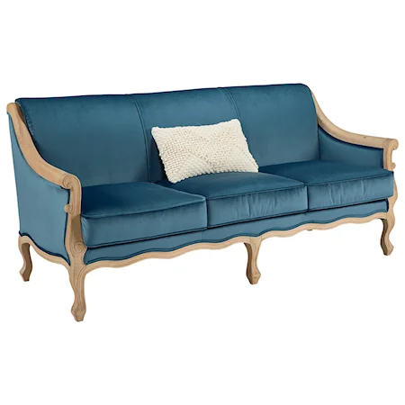 Antique-Inspired McLennan Sofa with Navy Fabric