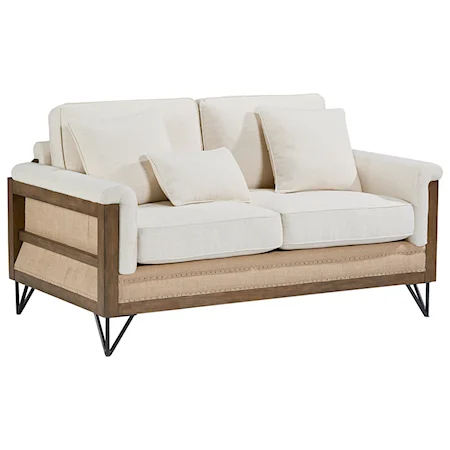 Paradigm Loveseat with Exposed Wood Frame