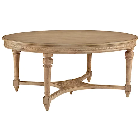 Oval Antique Dining Table with Wheat Finish