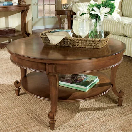 Round Cocktail Table with Shelf