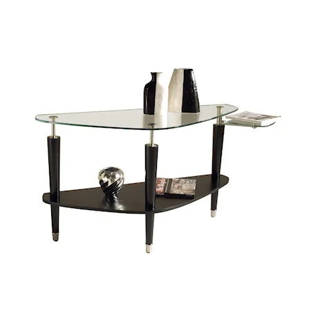 Shaped Sofa Table With Glass Top