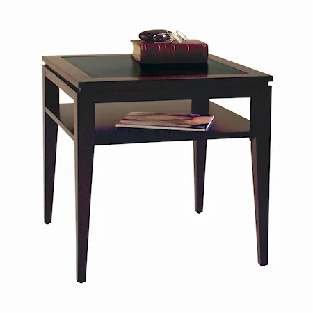 Faux Leather Square End Table