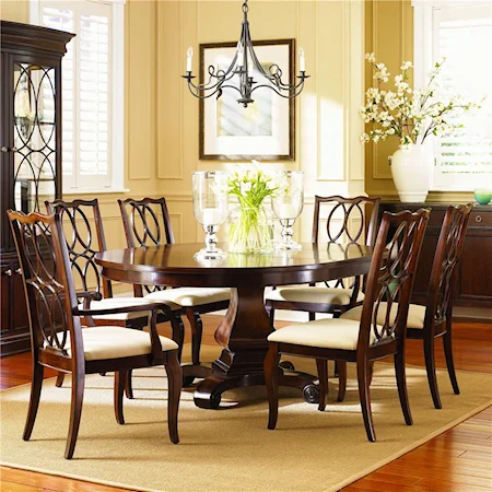 Pedestal Table and Dining Chair Set