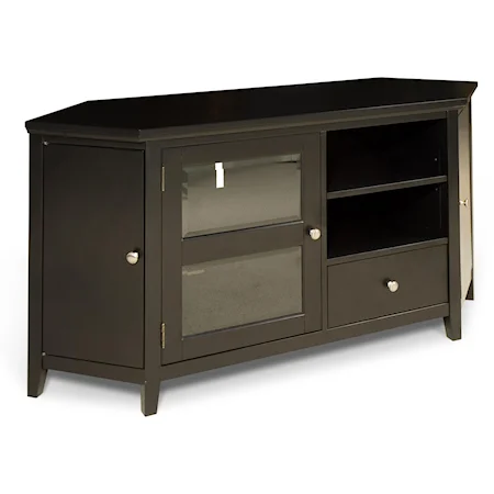 Contemporary Four Door Corner Media Console