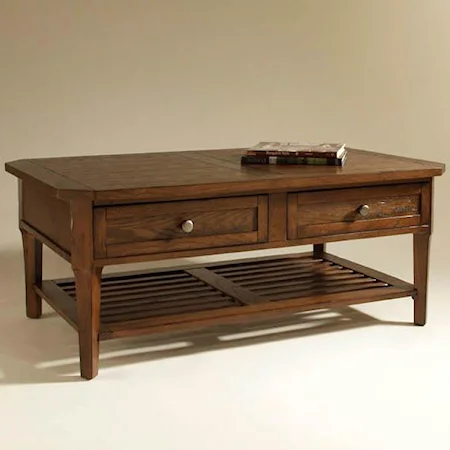 Rectangular Cocktail Table with Two Drawers