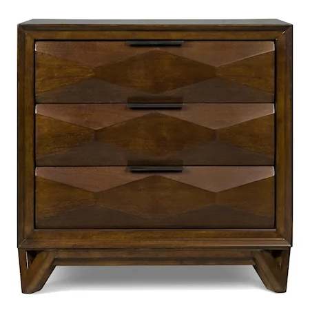 Contemporary Drawer Nightstand with Geometric Shaped Front