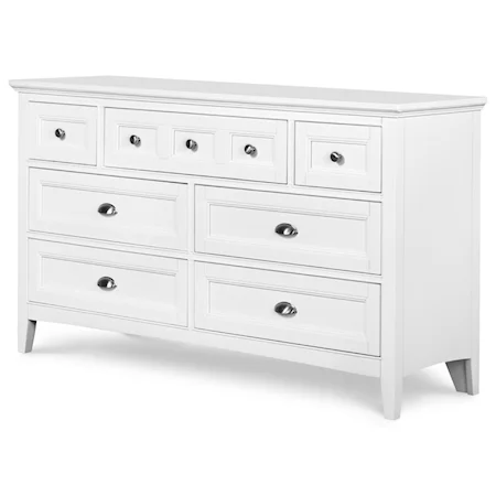 Transitional Youth Dresser with 7 Felt-Lined Drawers