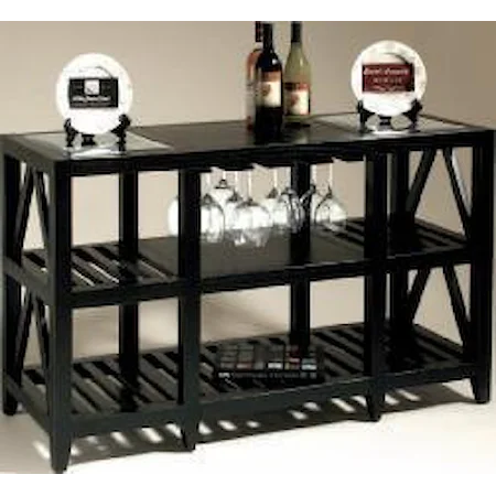 Sofa Table with Stemware Storage