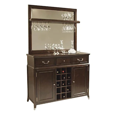 Complete Bar with Stemware and Wine Storage