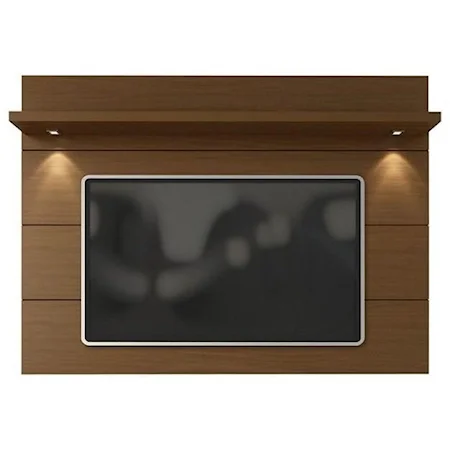 Contemporary Wall TV Panel with Display Lighting